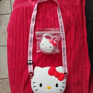 Hello Kitty Crossbody Bag with Matching Coin Pouch - Pink & White